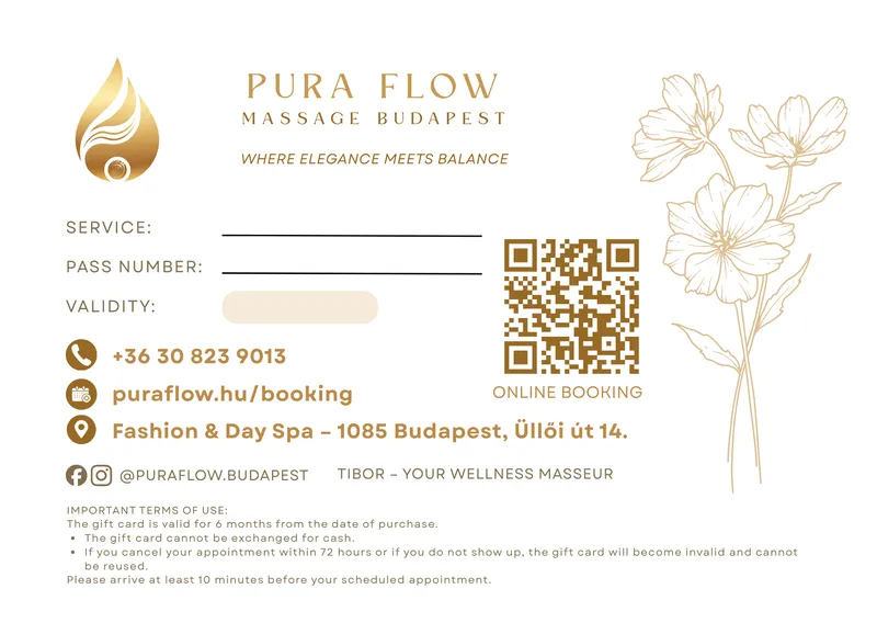 Pura Flow Gift Card back